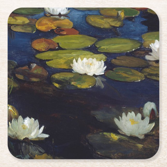 Dessous De Verre Carré Albert Edelfeue - Lys d'eau, étude (Devant)