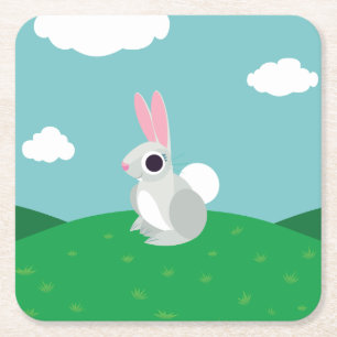 Dessous De Verre Carré Alice le lapin