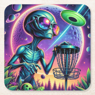 Dessous De Verre Carré Alien Disk Golf