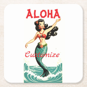 Dessous De Verre Carré Aloha Mermaid Thunder_Thunder_Cove