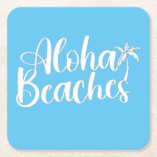 Dessous De Verre Carré Aloha Tropical Beach design