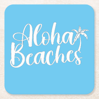 Dessous De Verre Carré Aloha Tropical Beach design