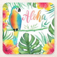 Aloha Tropical Parrot Hibiscus Palm