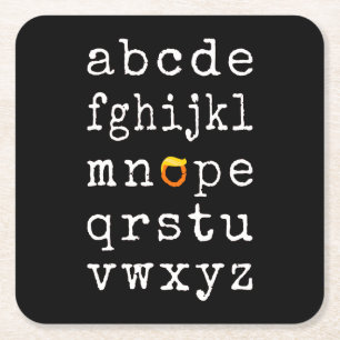 Dessous De Verre Carré Alphabet anti-Trump - Nope V