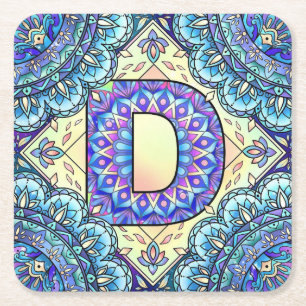 Dessous De Verre Carré Alphabet D mandala