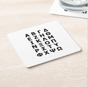 Dessous De Verre Carré Alphabet grec