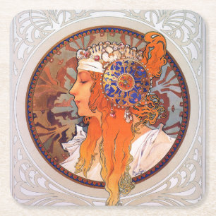 Dessous De Verre Carré Alphonse Mucha