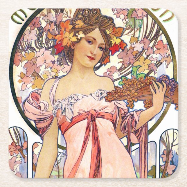 Dessous De Verre Carré Alphonse Mucha (Devant)