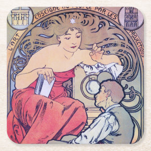 Dessous De Verre Carré Alphonse Mucha