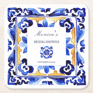 Dessous De Verre Carré Amalfi Vietri Italien carrelage bleu douche nuptia