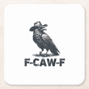 Dessous De Verre Carré Amateur de corbeau rétro F-Caw-F Crow