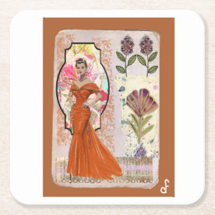 Dessous De Verre Carré Ambre Élégance