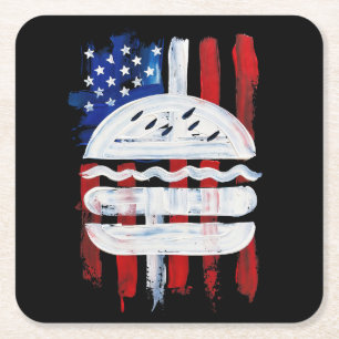 Dessous De Verre Carré America Burger (Peinture noire n°1)