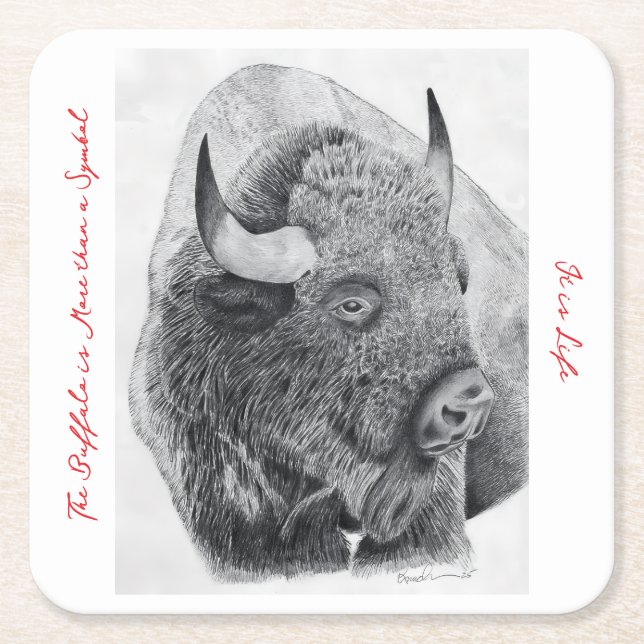 Dessous De Verre Carré American Buffalo (Devant)