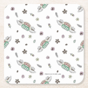 Dessous De Verre Carré AMIS™ Central Perk Coffee Motif d'aquarelle