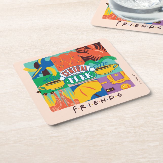 Dessous De Verre Carré AMIS™ | Central Perk Vibrant Graphic (Incliné)