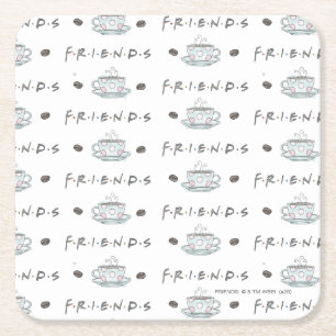 Dessous De Verre Carré AMIS™ Motif d'aquarelle de la pâte à café