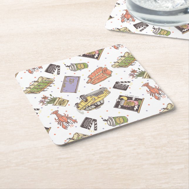 Dessous De Verre Carré AMIS™ | Motif d'icône Poka Dot (Incliné)