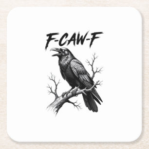 Dessous De Verre Carré Amoureux de corbeau F Caw F Mème Style Classique