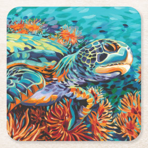 Dessous De Verre Carré Amoureux de mer I