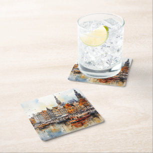 Dessous De Verre Carré Amsterdam, Impression étirée