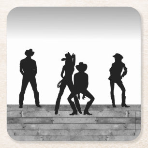 Dessous De Verre Carré Amusement Country Western