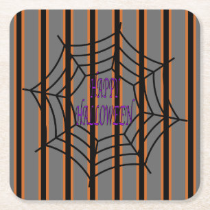 Dessous De Verre Carré Amusement et fantaisie Halloween Spider Webs