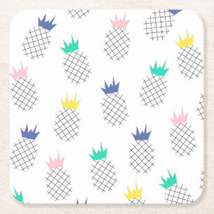 Dessous De Verre Carré Ananas abstraits 2
