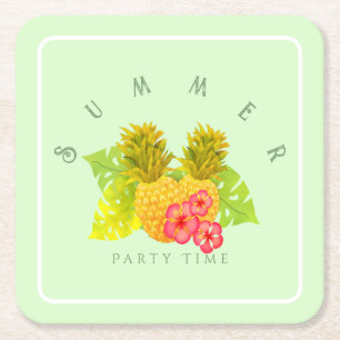 Dessous De Verre Carré Ananas Chic Green