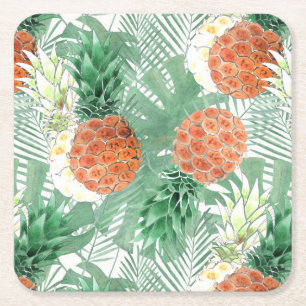 Dessous De Verre Carré Ananas, couple sucré, fruits