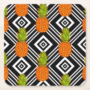 Dessous De Verre Carré Ananas géométriques