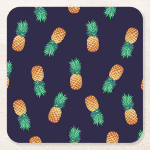 Dessous De Verre Carré Ananas sur la marine