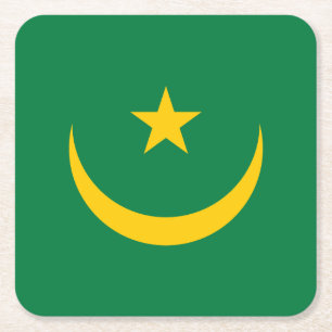 Dessous De Verre Carré Ancien drapeau de Mauritanie