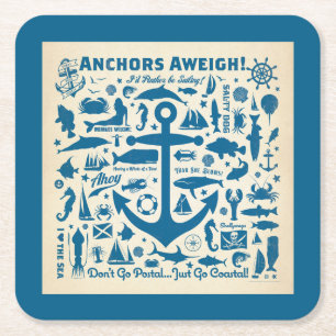 Dessous De Verre Carré Ancres Aweigh !