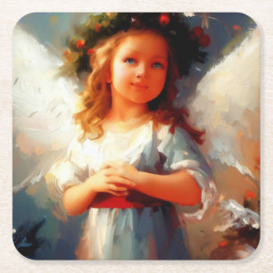 Dessous De Verre Carré Ange de Noël 1