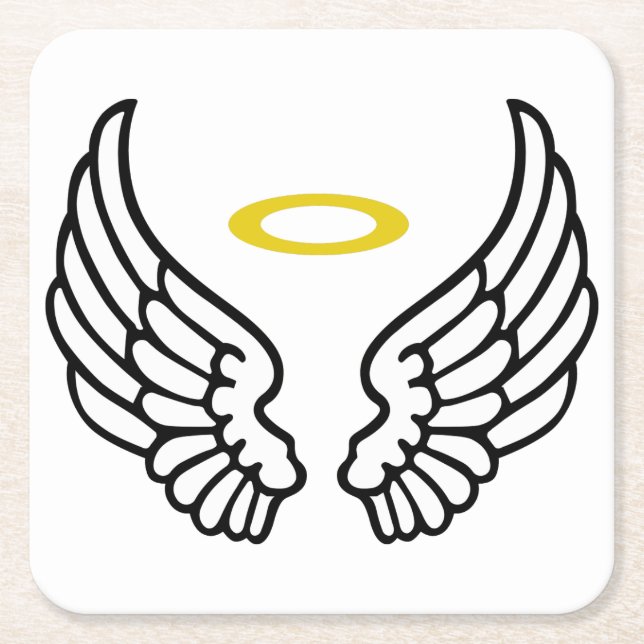 Dessous De Verre Carré Angel Wings et Halo (Devant)