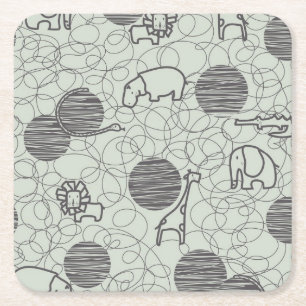 Dessous De Verre Carré animaux 1 de safari