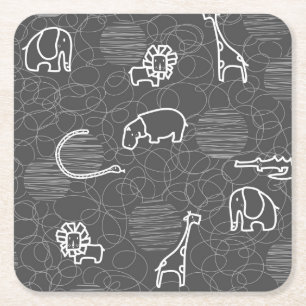 Dessous De Verre Carré animaux 5 de safari