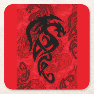 Dessous De Verre Carré Année chinoise de l'art du dragon