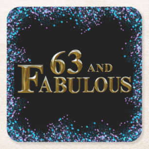 Dessous De Verre Carré Anniversaire 63 ans