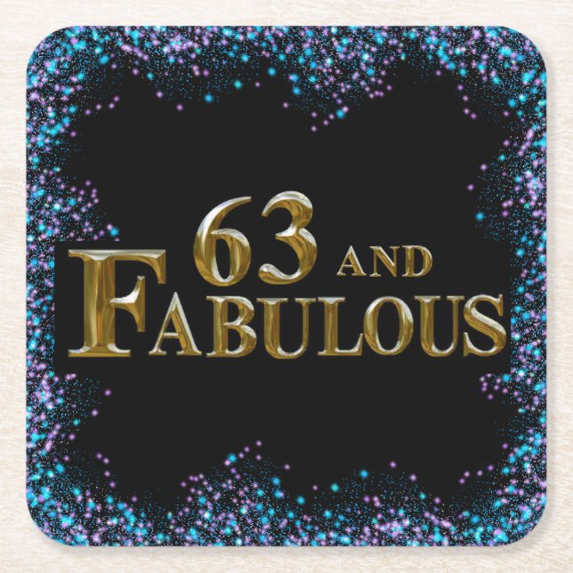 Dessous De Verre Carré Anniversaire 63 ans (Devant)