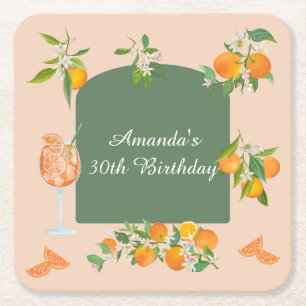 Dessous De Verre Carré Anniversaire d'été Spritz