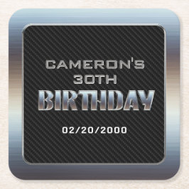 Dessous De Verre Carré Anniversaire du garçon masculin