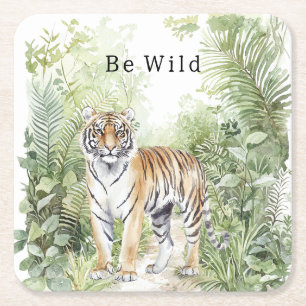 Dessous De Verre Carré Anniversaire du Tigre de la Jungle