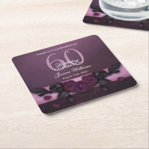 Dessous De Verre Carré Anniversaire Roses & Pétales Gothiques Romantiques