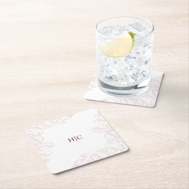 Dessous De Verre Carré Anthurium Initials Coaster (En situation)