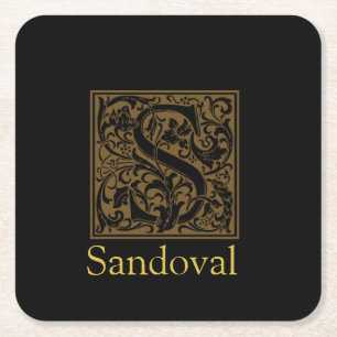 Dessous De Verre Carré Antique S Monogramme