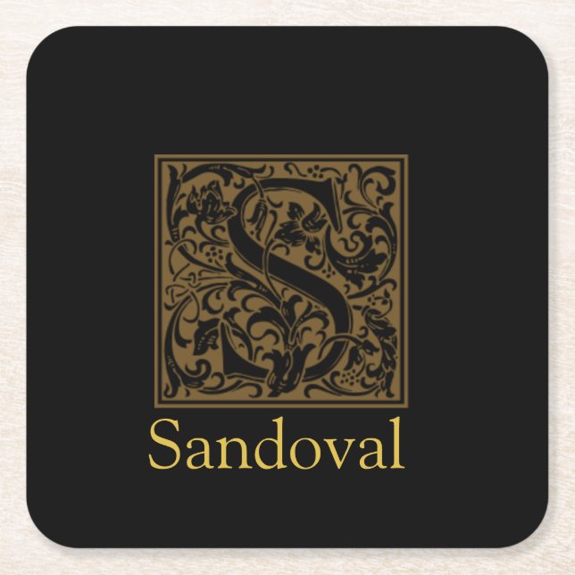 Dessous De Verre Carré Antique S Monogramme (Devant)