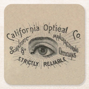 Dessous De Verre Carré Antiquité des yeux Publicité optique