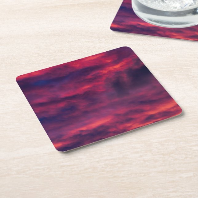 Dessous De Verre Carré août rouge (Incliné)